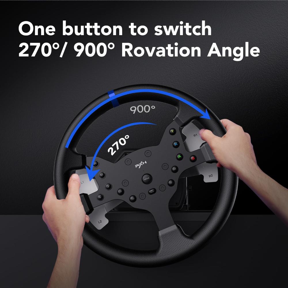 PXN V99 Racing Wheel | Real Force Feedback | 270° / 900° | Pedals + Shifter | PC, PS4, Xbox