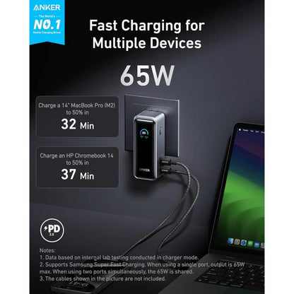 Anker Prime Power Bank A1339 (9.6K, 65W Fusion) | 9600mAh Fast Charging Power Bank & Wall Charger