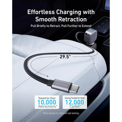 Anker Nano 75W Car Charger A2738P A2 | 75W Fast Car Charger with Built-In Retractable USB-C Cable