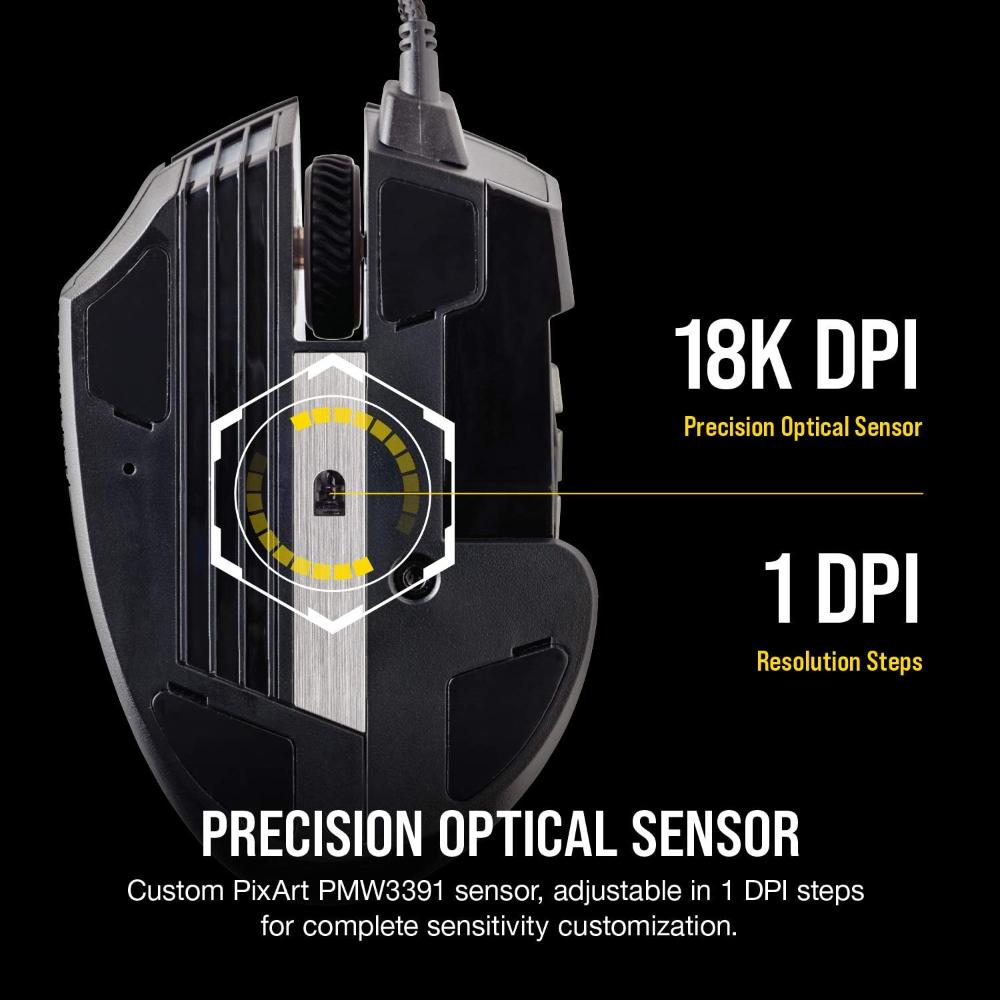 CORSAIR SCIMITAR RGB ELITE | Optical MOBA/MMO Gaming Mouse (18,000 DPI)