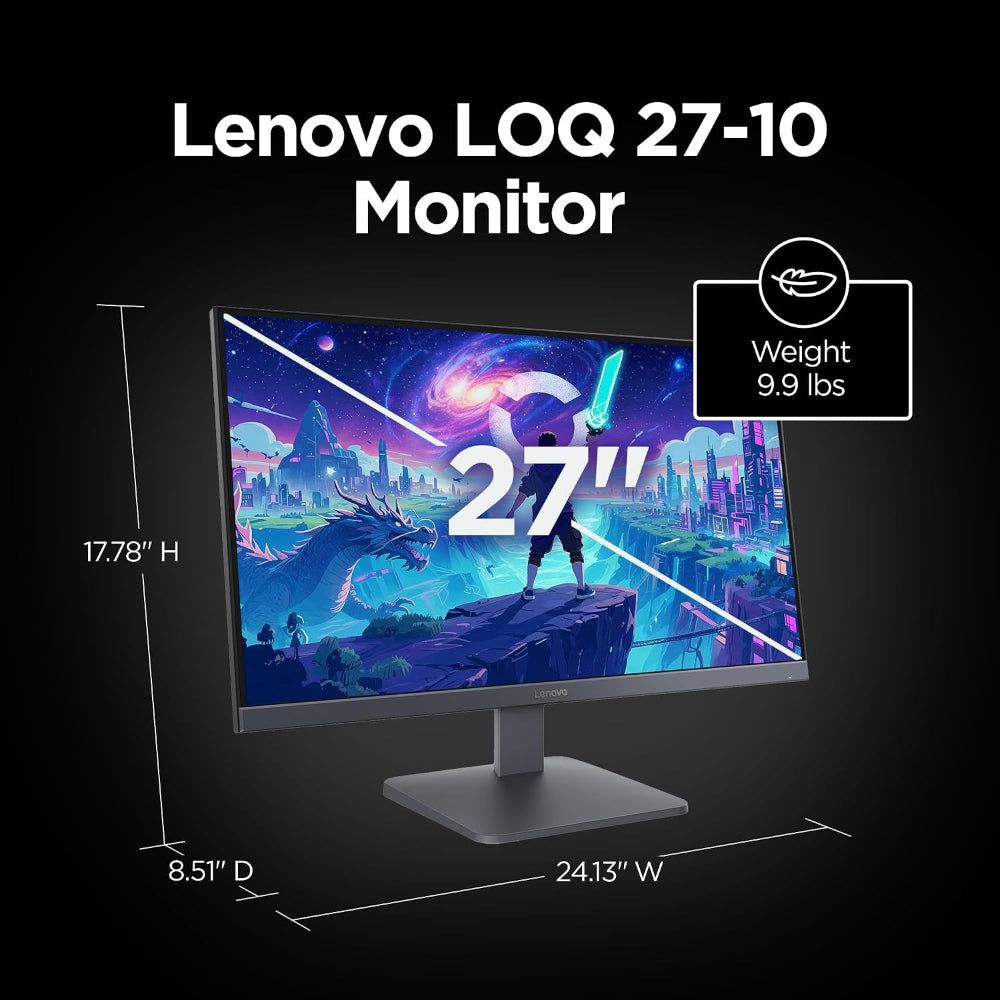 Lenovo LOQ 27-10 27" FHD Gaming Monitor | Fast IPS | 200Hz | 0.5ms MPRT | 1ms GtG | FreeSync Premium | HDR10