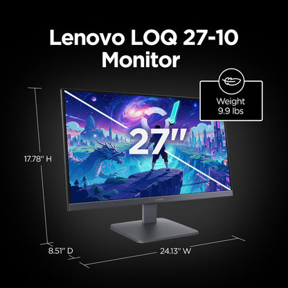 Lenovo LOQ 27-10 27" FHD Gaming Monitor | Fast IPS | 200Hz | 0.5ms MPRT | 1ms GtG | FreeSync Premium | HDR10