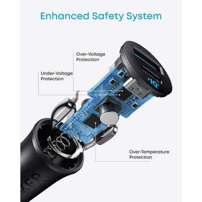 Anker USB-C Car Charger 30W 2-Port with PowerIQ 3.0 | A2741