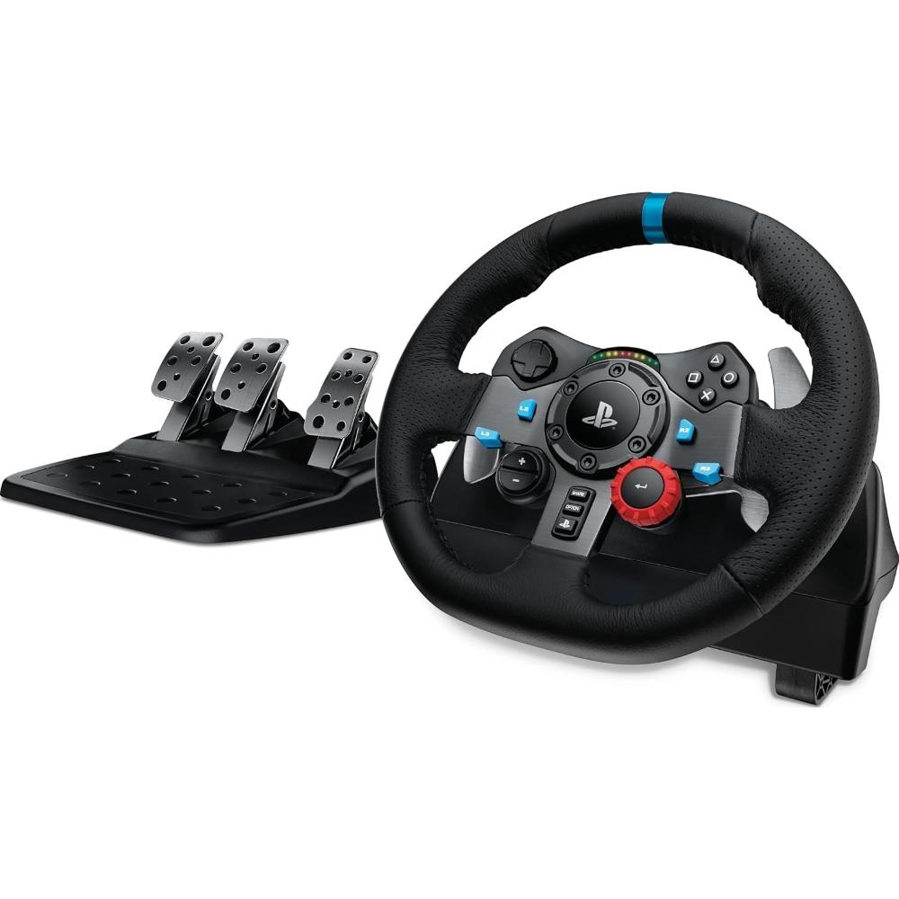 Logitech G29 Driving Force Steering Wheel | Dual-Motor Force Feedback | 900° Rotation | Leather-Wrapped Wheel | Stainless Steel Paddle Shifters