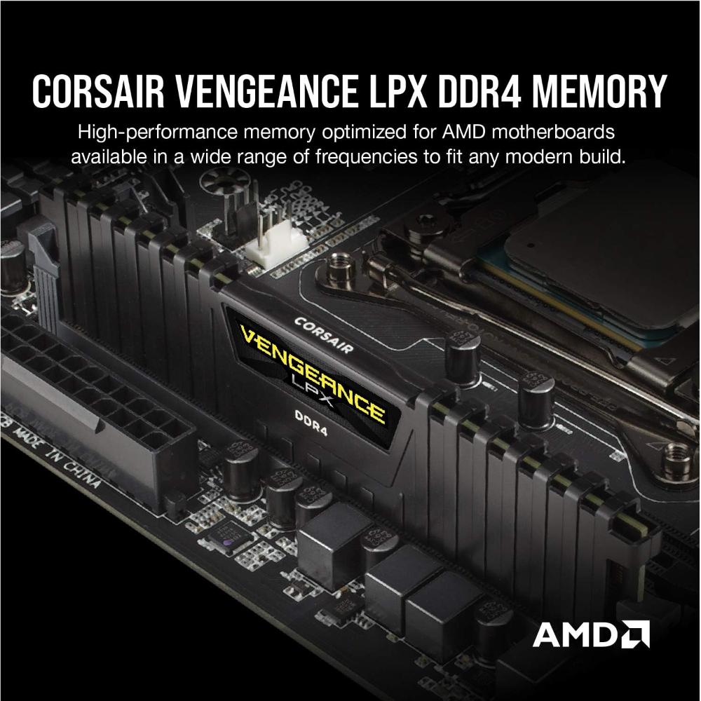 CORSAIR VENGEANCE LPX 8GB DDR4 2400MHz CL16 Desktop Memory | Reliable Performance RAM | Black