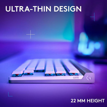 Logitech G515 LIGHTSPEED TKL Wireless Low Profile Gaming Keyboard | Low Profile Mechanical Switches | LIGHTSPEED Wireless | Bluetooth | RGB | 36-Hour Battery | 87 Keys