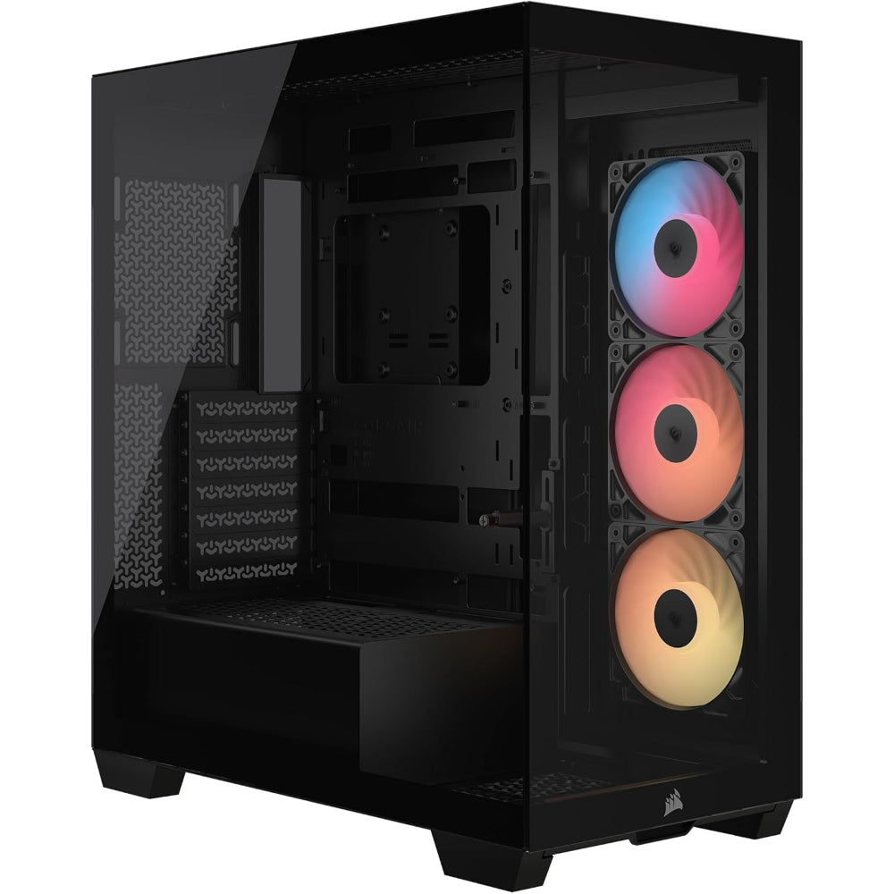 CORSAIR 3500X LX-R RGB iCUE Link Mid-Tower PC Case | Black/White | Reverse Connection Ready | Premium RGB Showcase Build
