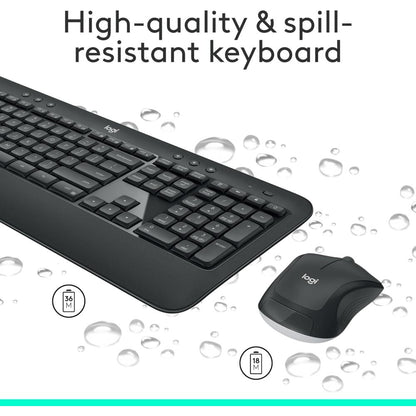 Logitech MK540 Advanced Wireless Keyboard & Mouse Combo | Full-Size Keyboard | Wireless USB Receiver | Comfortable Typing