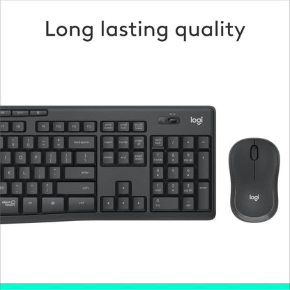 Logitech MK295 Silent Wireless Keyboard & Mouse Combo | SilentTouch Technology | Full-Size Keyboard | Quiet Wireless Productivity
