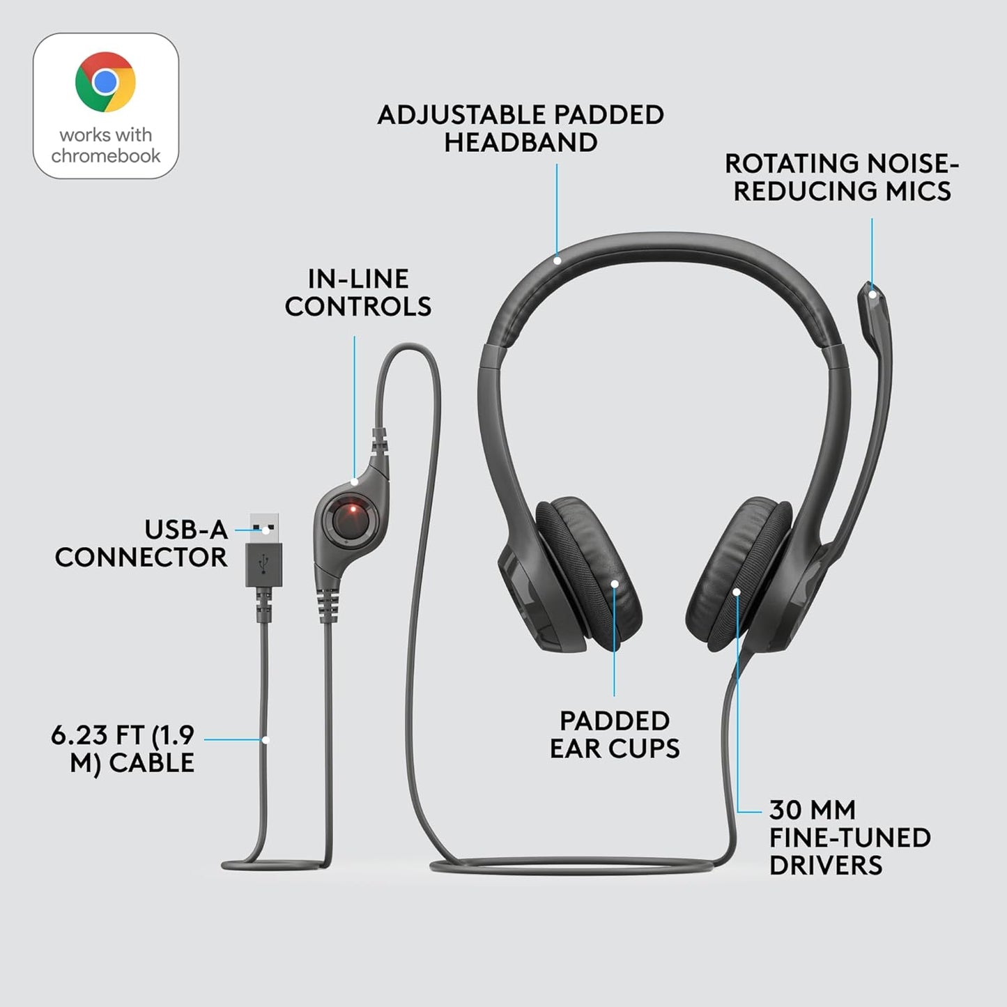 Logitech H390 | USB Headset with Noise-Canceling Mic