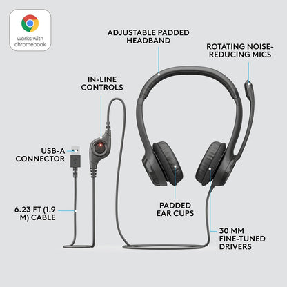 Logitech H390 | USB Headset with Noise-Canceling Mic