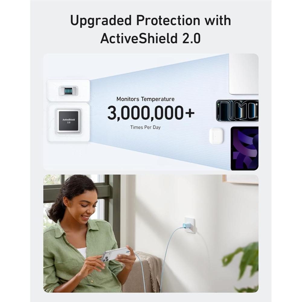 Anker 511 USB-C Charger Nano 3 A2147 | 30W GaN Fast Charging Wall Charger | Compact Design