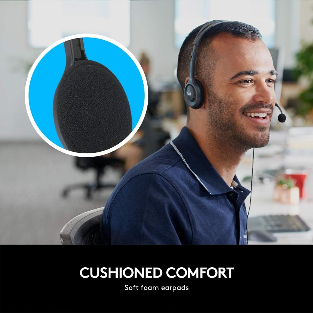 Logitech H111 Stereo Headset | 3.5mm Multi-Device Headset with Rotating Microphone