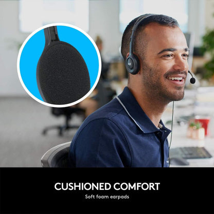 Logitech H111 Stereo Headset | 3.5mm Multi-Device Headset with Rotating Microphone