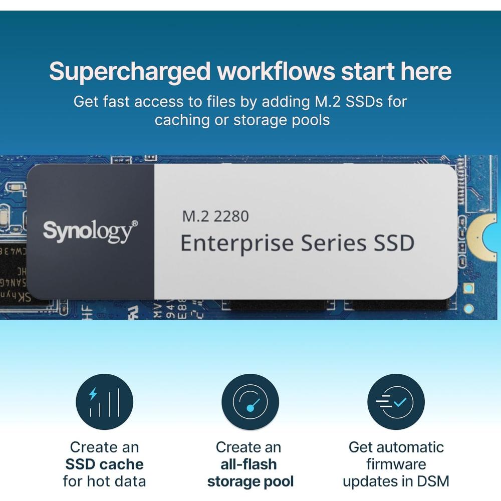 Synology DiskStation DS425+ | 4-Bay NAS Storage Solution | Intel Celeron Quad-Core | 2.5GbE | M.2 NVMe Cache Support