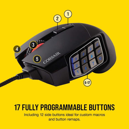 CORSAIR SCIMITAR RGB ELITE | Optical MOBA/MMO Gaming Mouse (18,000 DPI)