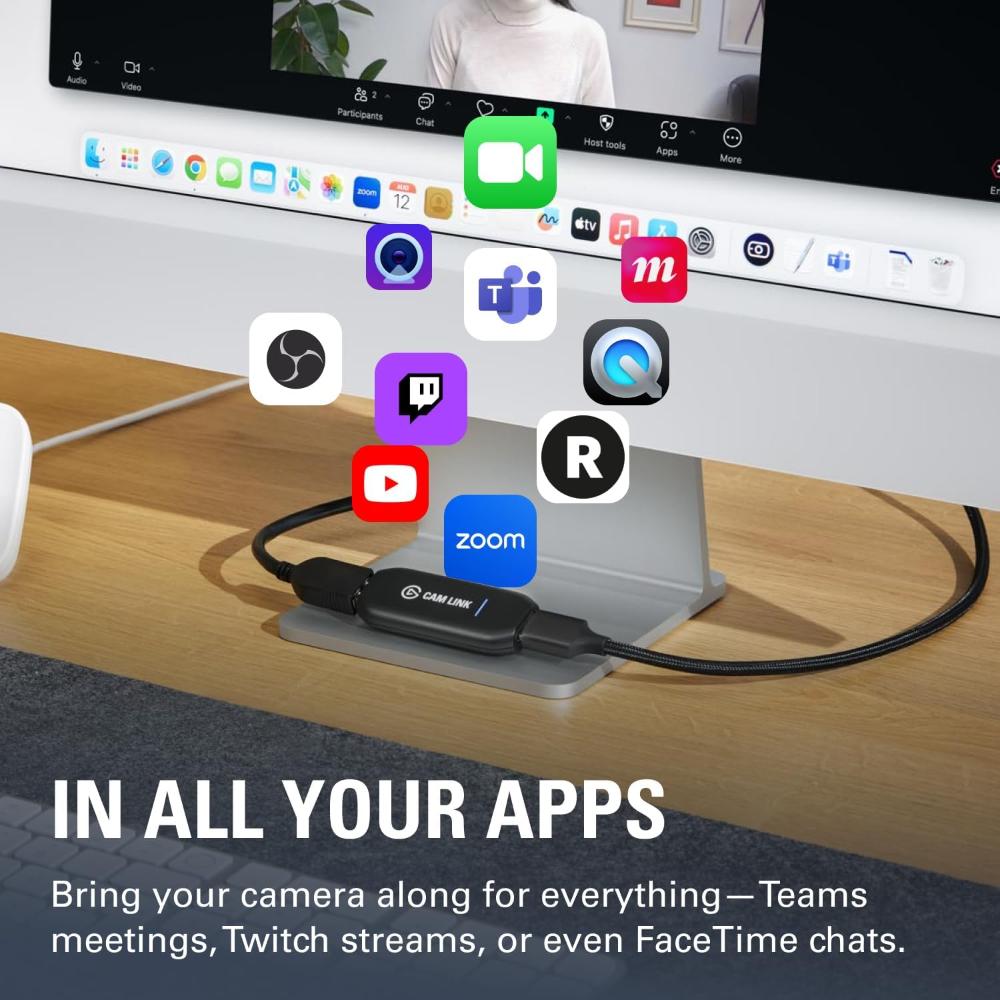 Elgato Cam Link 4K | HDMI to USB Capture Device | DSLR as Webcam | 4K Streaming & Recording
