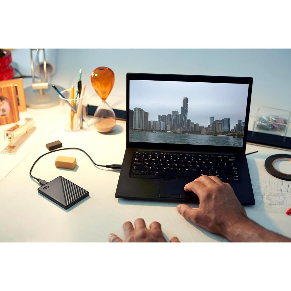 WD My Passport Portable Hard Drive | USB 3.2 Gen 1 | Password Protection & Backup Software | 1TB–6TB (Black)
