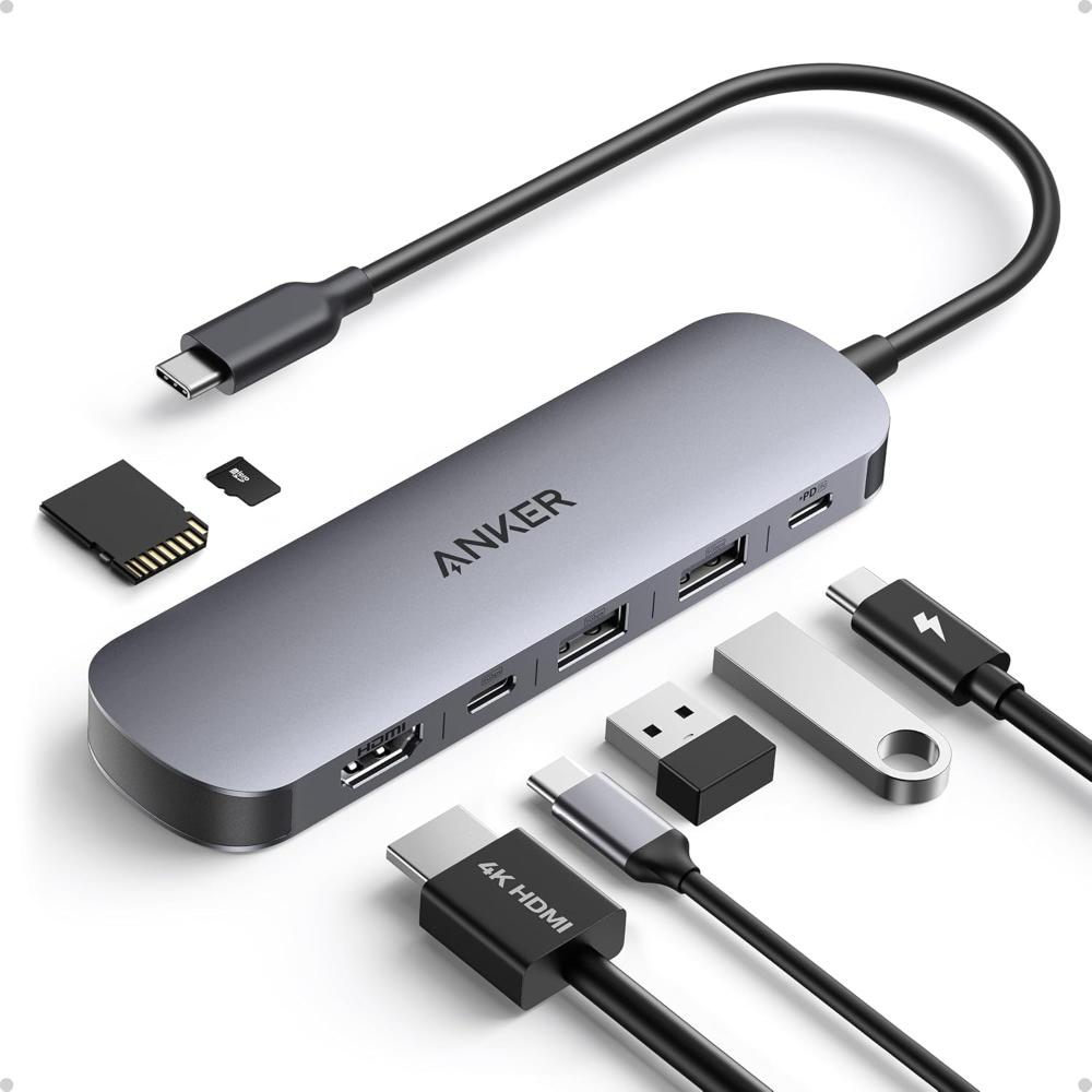 Anker USB-C Hub 7-in-1 Multi-Port Adapter A83D2 | HDMI 4K, PD Charging, USB 3.0