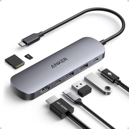 Anker USB-C Hub 7-in-1 Multi-Port Adapter A83D2 | HDMI 4K, PD Charging, USB 3.0