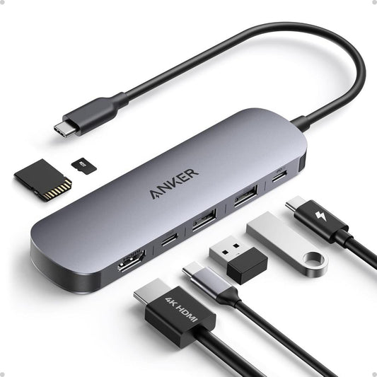 Anker USB-C Hub 7-in-1 Multi-Port Adapter A83D2 | HDMI 4K, PD Charging, USB 3.0