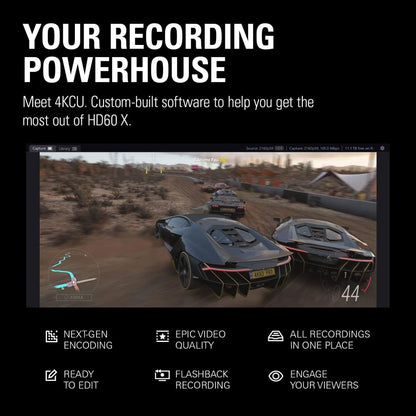 Elgato HD60 X Capture Card | 4K60 HDR Passthrough | 1080p60 Recording | VRR | USB-C Streaming Device