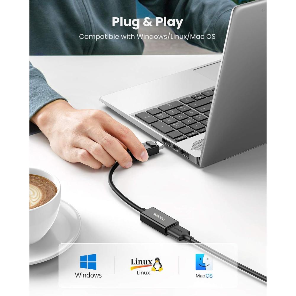 UGREEN 70694 DisplayPort to HDMI Adapter 4K@60Hz | DP Male to HDMI Female | 2K@120Hz | 1080p@144Hz | 25cm Compact Converter
