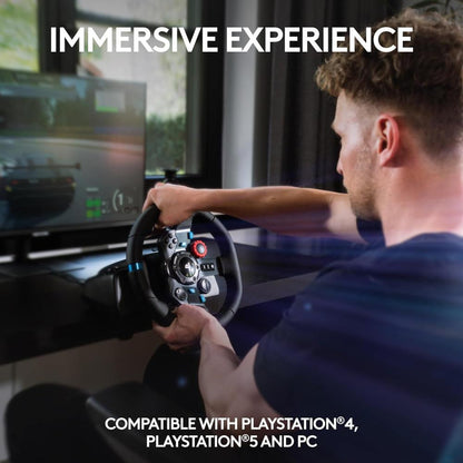 Logitech G29 Driving Force Steering Wheel | Dual-Motor Force Feedback | 900° Rotation | Leather-Wrapped Wheel | Stainless Steel Paddle Shifters