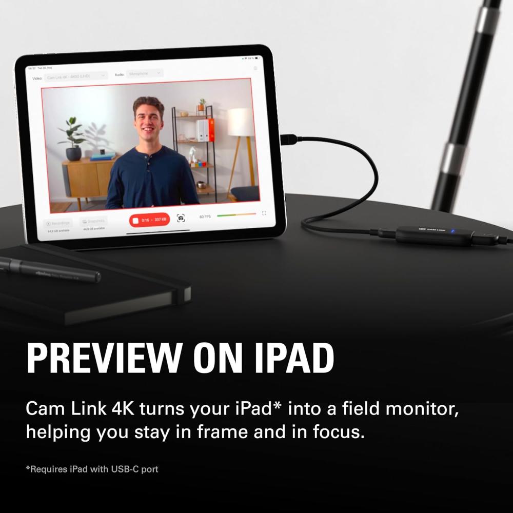 Elgato Cam Link 4K | HDMI to USB Capture Device | DSLR as Webcam | 4K Streaming & Recording