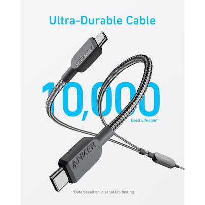 Anker 140W 2-in-1 USB-C to USB-C Cable A8895 | Braided Dual Device Fast Charging Cable