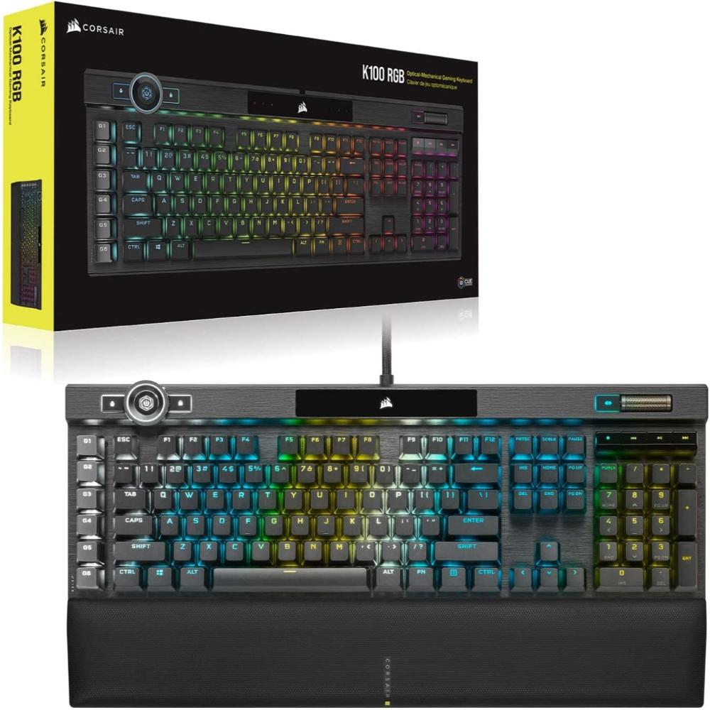 CORSAIR K100 RGB | Optical-Mechanical Gaming Keyboard (OPX Switch – Black)