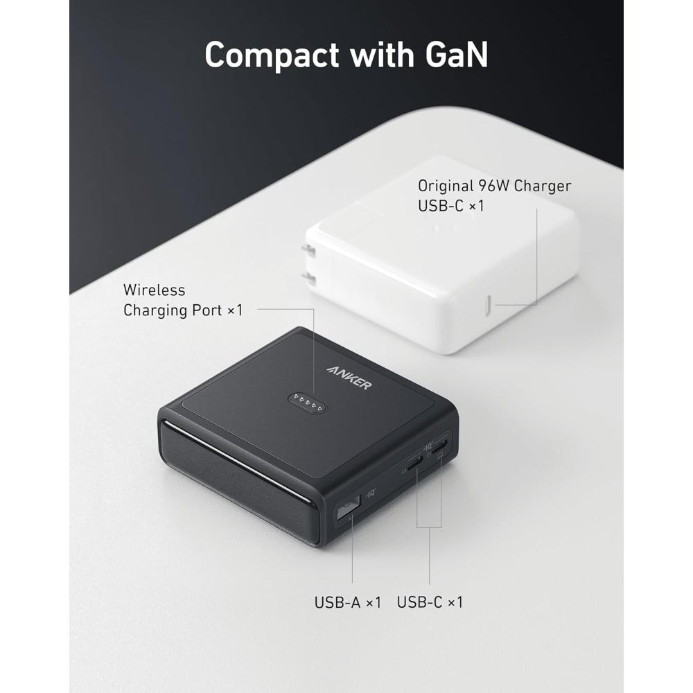 Anker A1902 100W Charging Base for Anker Prime Power Bank | 4-Port GaN Desktop Charger