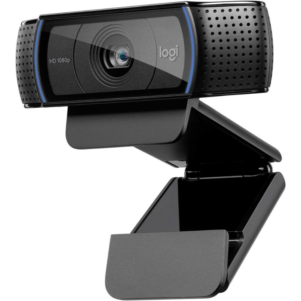 Logitech C920 HD Pro Webcam | Full HD 1080p 30fps | 3MP | Autofocus | Glass Lens | Stereo Microphones | 78° FOV | Auto Light Correction | USB-A | Tripod Ready