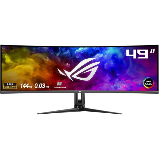 ASUS ROG Swift OLED PG49WCD | 49-inch Super Ultrawide Gaming Monitor (DQHD, 144Hz, 0.03ms, QD-OLED, G-SYNC Compatible, HDR True Black, USB-C 90W)