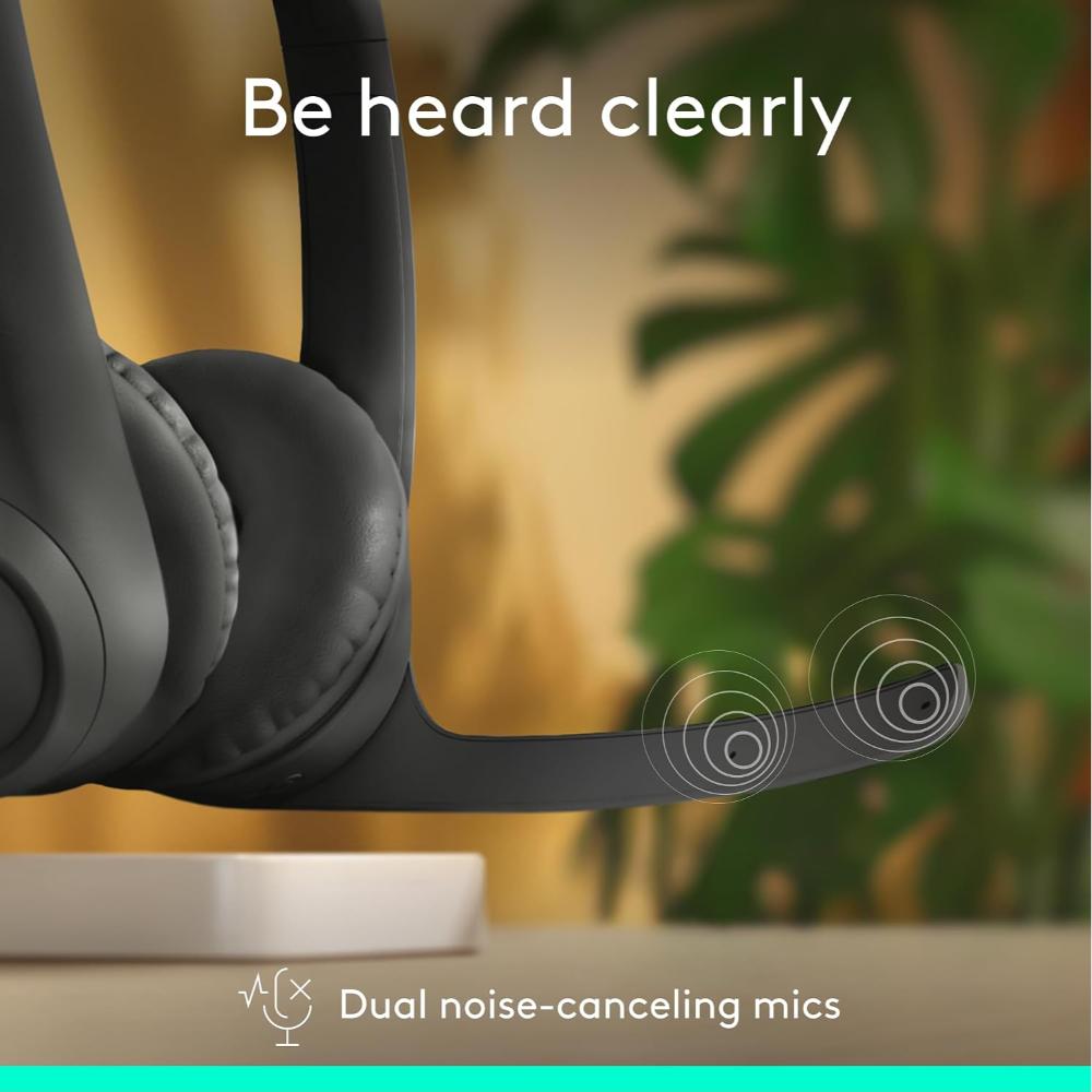 Logitech Zone 300 Wireless Headset | Bluetooth 5.3 | 30mm Drivers | Dual Noise-Canceling Mics | Up to 20 Hours Battery | 30m Wireless Range | USB-C Charging