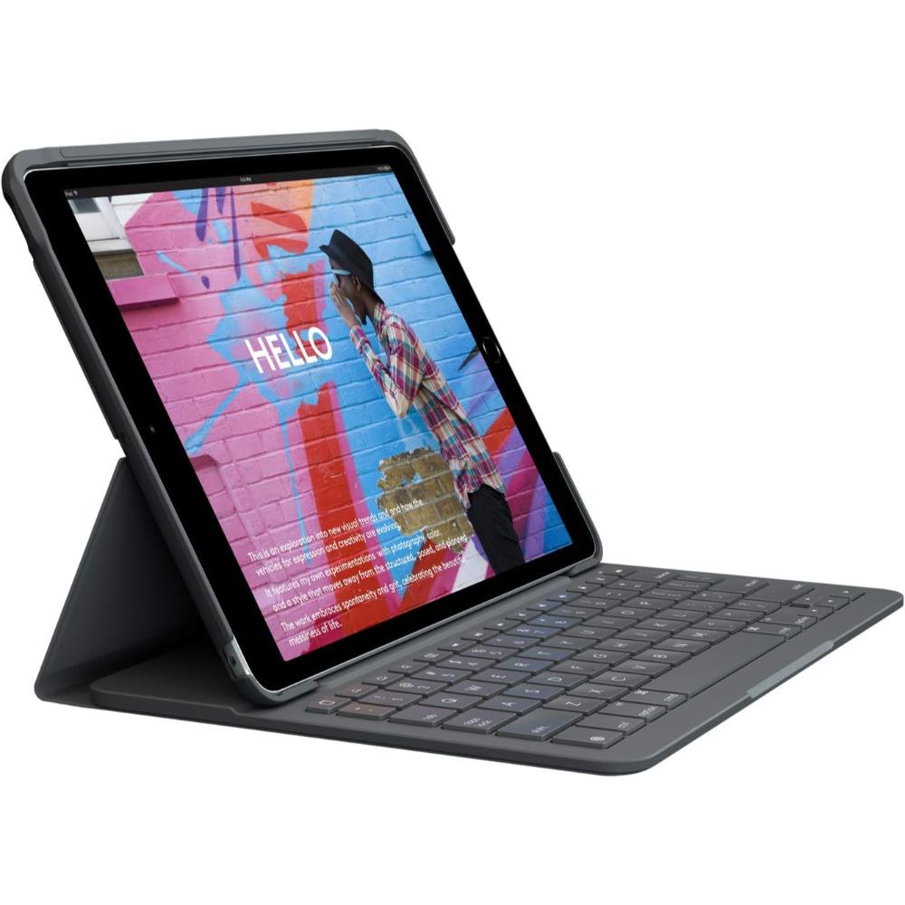 Logitech Slim Folio Keyboard & Case for iPad 10.2-inch | 7th, 8th & 9th Gen | Bluetooth Keyboard | 3-Year Battery Life | 3 Viewing Modes | English Layout