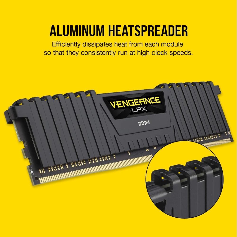 CORSAIR VENGEANCE LPX 8GB DDR4 2400MHz CL16 Desktop Memory | Reliable Performance RAM | Black