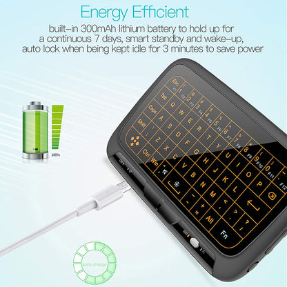 H18+ 2.4GHz Wireless Keyboard Full Touchpad Backlight Keyboard