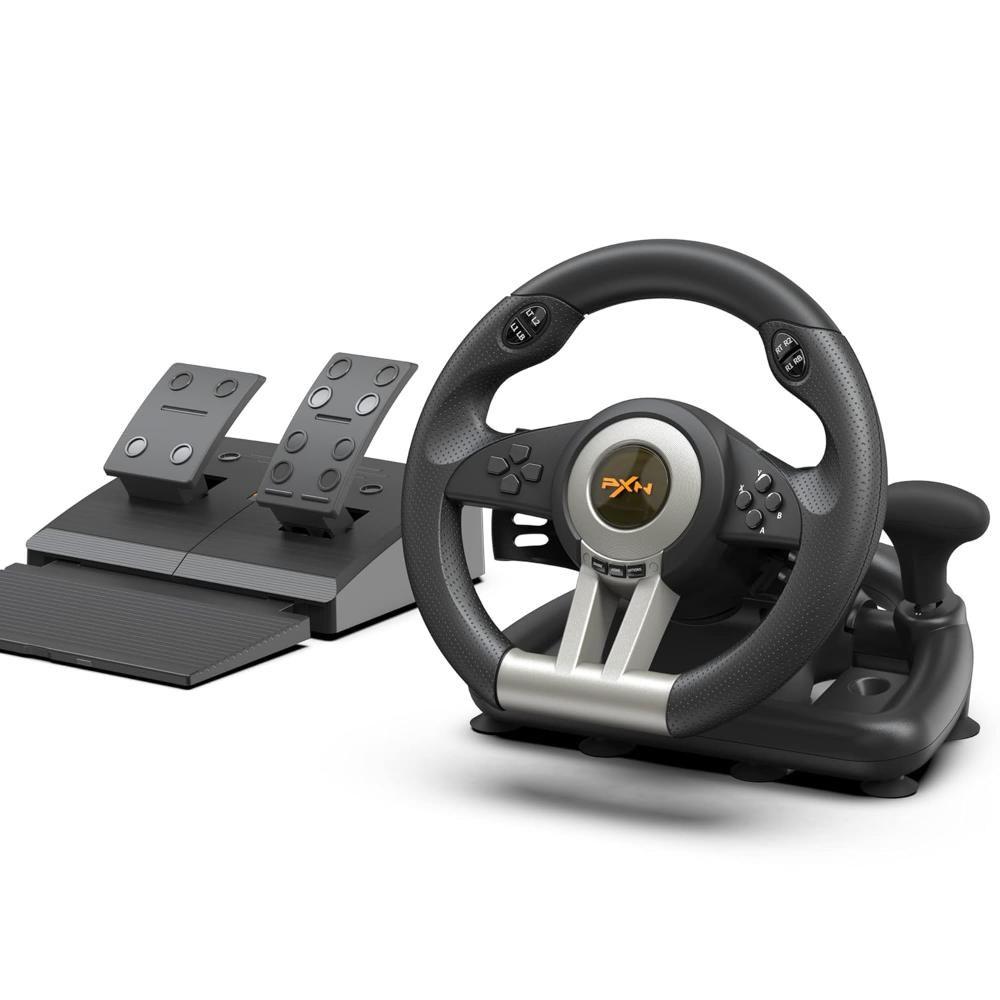 PXN V3 Pro Racing Wheel | 180° Steering Wheel with Pedals | PC, PS4, PS3, Xbox & Switch