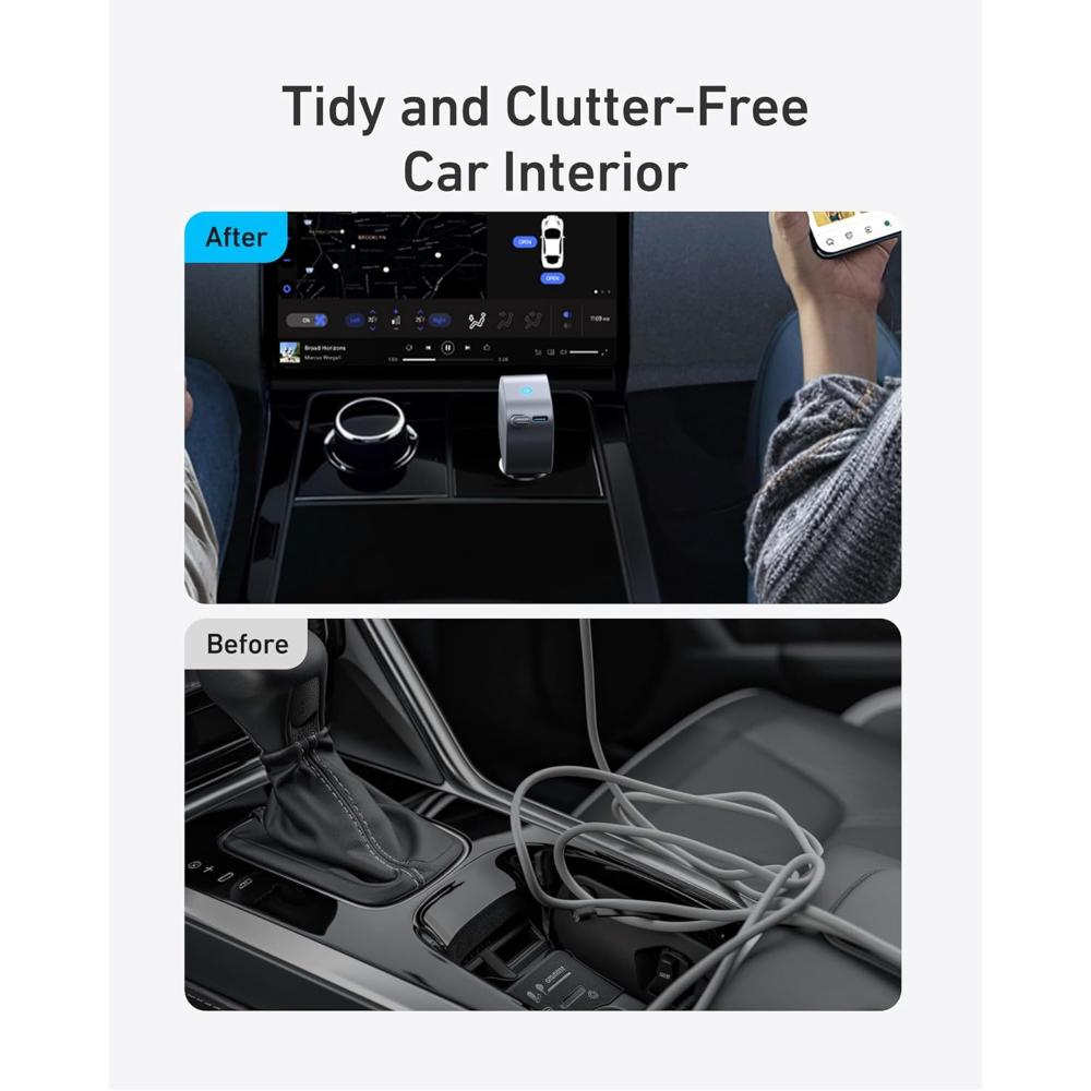 Anker Nano 75W Car Charger A2738P A2 | 75W Fast Car Charger with Built-In Retractable USB-C Cable