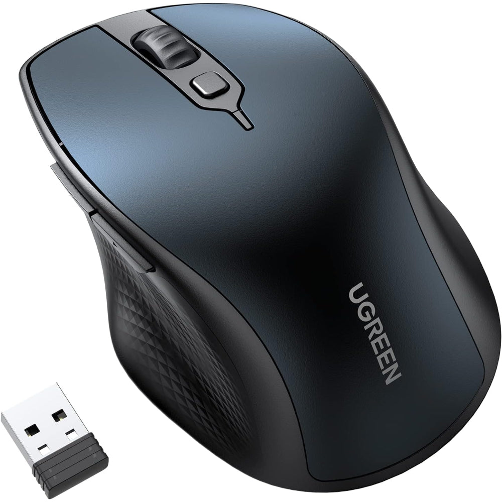 UGREEN Wireless Mouse | Ergonomic Bluetooth 5.0 + 2.4G Cordless (Dual Mode, 4000 DPI, Silent, 5 Buttons)