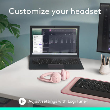 Logitech Zone 300 Wireless Headset | Bluetooth 5.3 | 30mm Drivers | Dual Noise-Canceling Mics | Up to 20 Hours Battery | 30m Wireless Range | USB-C Charging