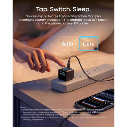 Anker Nano Charger (45W, Smart Display, 180° Foldable) A121D | Compact Fast Wall Charger with LED Display