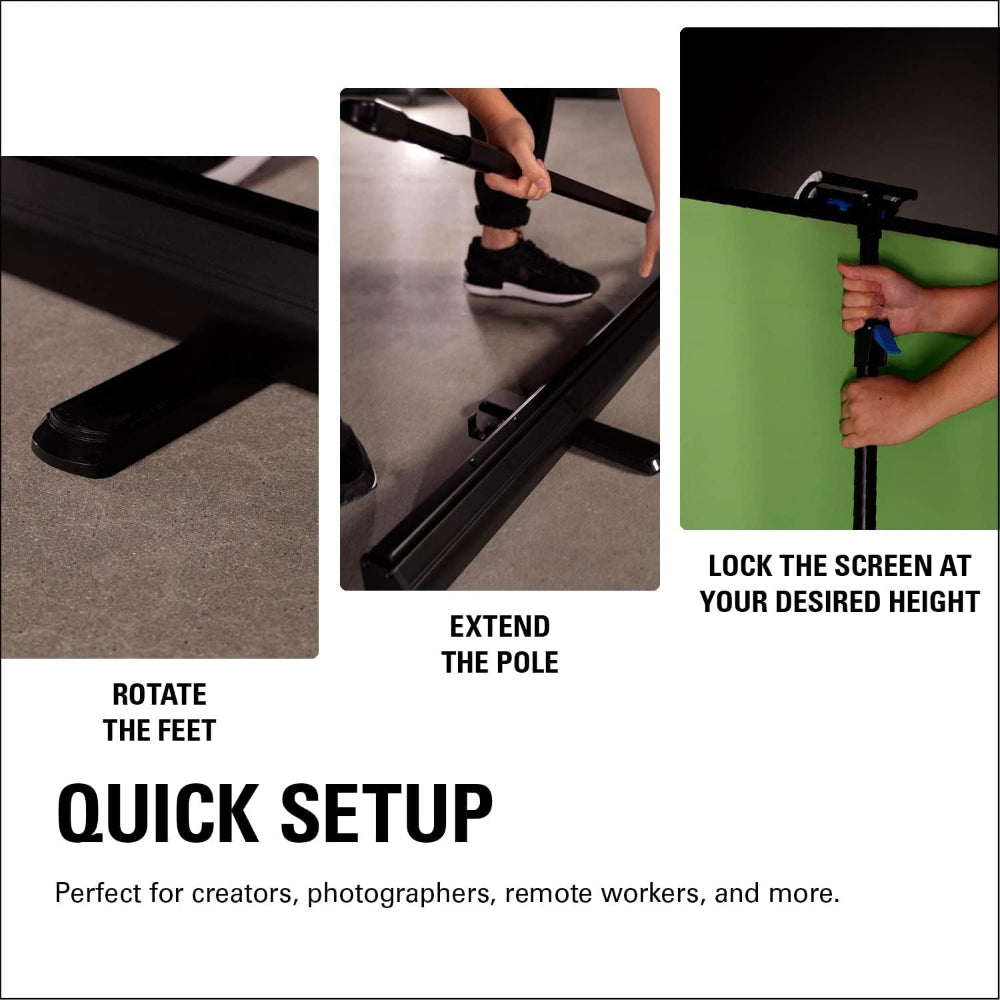 Elgato Green Screen XL | Extra-Wide Chroma Key Panel | 200×182 cm | Portable Collapsible Backdrop