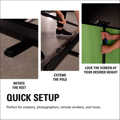 Elgato Green Screen XL | Extra-Wide Chroma Key Panel | 200×182 cm | Portable Collapsible Backdrop