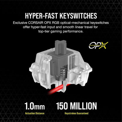 CORSAIR K100 RGB | Optical-Mechanical Gaming Keyboard (OPX Switch – Black)