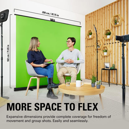 Elgato Green Screen XL | Extra-Wide Chroma Key Panel | 200×182 cm | Portable Collapsible Backdrop
