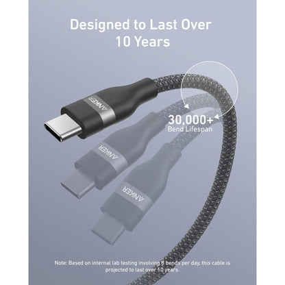 Anker A82E2 USB-C to USB-C Cable | 240W Fast Charging | Upcycled-Braided | USB-IF Certified