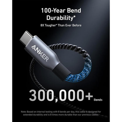 Anker Prime USB-C to USB-C Cable A88E2 | 240W Fast Charging | Upcycled-Braided | USB-IF Certified