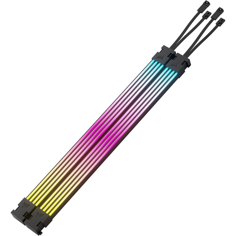 CORSAIR ARGB PSU Cable Strips | Addressable RGB Lighting Kit for PSU Cables (2× Strips, 100 LEDs Each, +5V ARGB / iCUE Compatible)